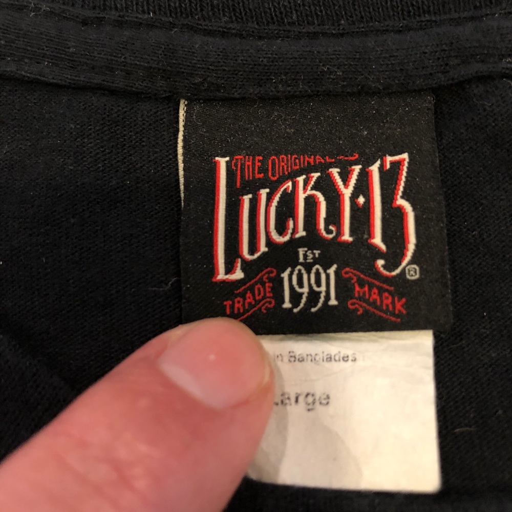 Lucky 13 “est 1991”, Black, “Hell Bent for Speed”, Tshirt, Large, Like New!!! - Picture 4 of 6